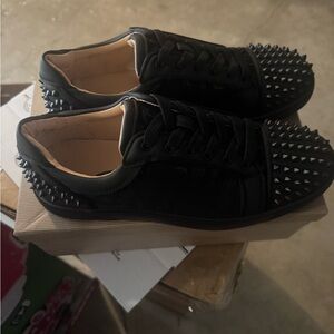 Men's Black Spiked Christian Louboutin Sneakers